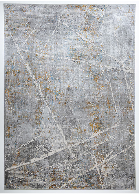 Tapete Moderno Gris con Diseño Abstracto en Dorado Colección ADARA