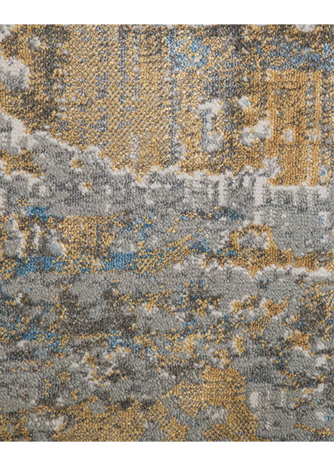 Tapete Moderno Gris con Diseño Abstracto en Dorado, Colección ADARA - Vista alternativa