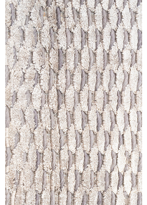 Tapete Texturizado Gris con Diseño Geométrico Tejido a Mano - Vista alternativa