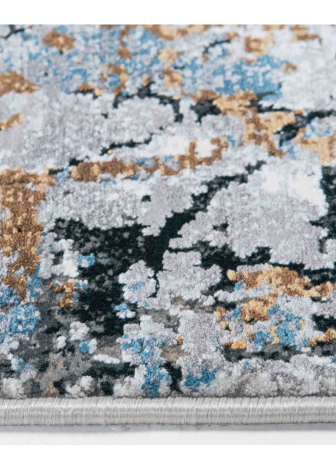 Tapete Moderno Gris con Diseño Abstracto en Bronce - Vista alternativa