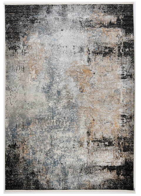 Tapete Moderno Neutro con Diseño Abstracto en Gris Oscuro Colección AMALFI