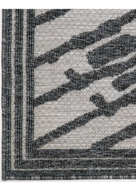 Tapete Moderno Neutro con Diseño Geométrico en Gris Oscuro - Vista alternativa