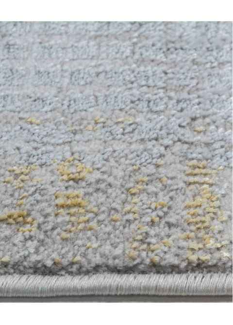 Tapete Contemporáneo Gris con Diseño Abstracto en Dorado Colección AYDA - Vista alternativa