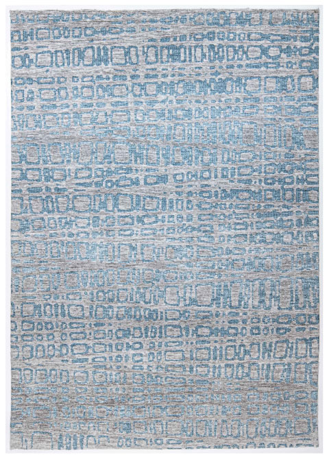 Tapete Moderno Gris con Diseño Abstracto en Azul, Colección BALLY