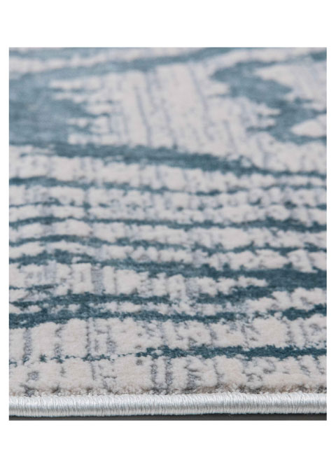 Tapete Moderno Neutro con Diseño Abstracto en Azul Belma - Vista alternativa