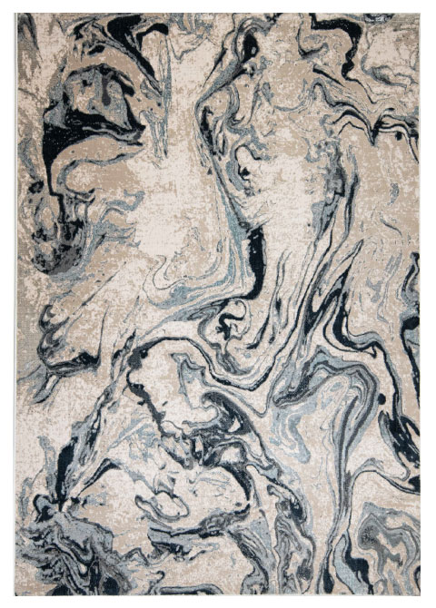 Tapete Moderno Neutro con Diseño Abstracto en Gris Oscuro y Azul BELMA