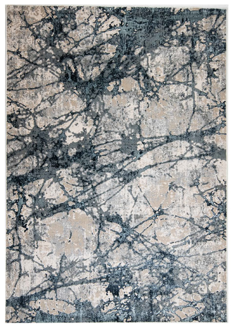 Tapete Abstracto Beige con Diseño Ramificado en Gris Oscuro Colección BELMA