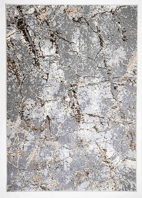 Tapete Abstracto Gris con Diseño de Mármol en Beige Colección BESNI