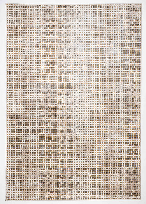 Tapete Moderno Neutro con Diseño de Cuadrícula en Café Colección BESNI