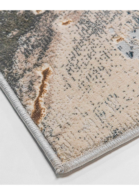 Tapete Moderno Gris con Diseño Abstracto en Dorado - Vista alternativa