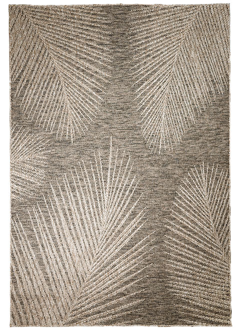 Tapete Moderno Gris con Diseño de Hojas en Neutro Colección BIGA