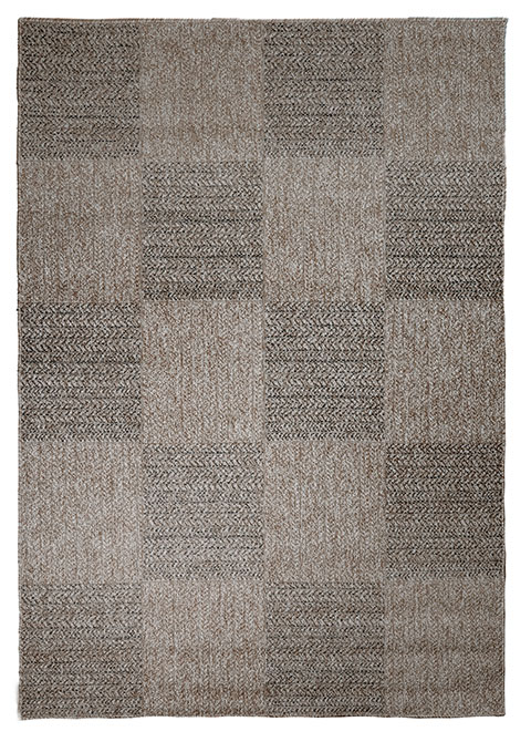 Tapete Moderno Neutro con Diseño a Cuadros en Gris Oscuro