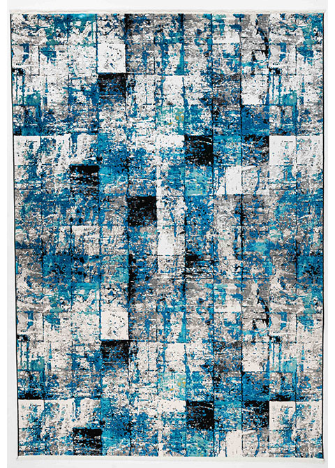 Tapete Moderno Neutro con Diseño Abstracto en Azul y Gris Oscuro