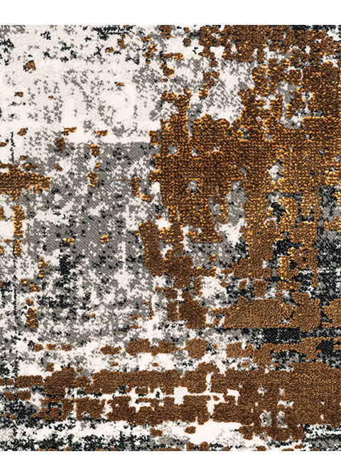 Tapete Moderno Neutro con Diseño Abstracto en Gris Oscuro y Bronce - Vista alternativa