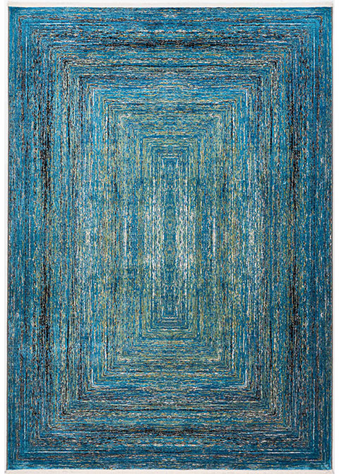 Tapete Moderno Azul con Diseño Geométrico en Gris Oscuro Colección CIVITA