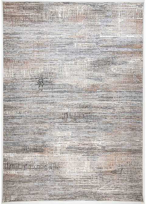 Tapete Moderno Gris con Diseño Abstracto en Cafe, Colección DALIA