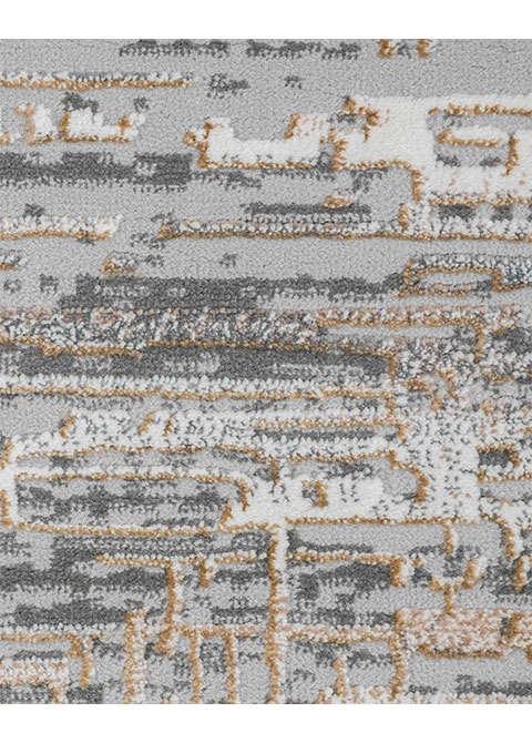 Tapete Moderno Gris con Diseño Abstracto en Cafe, Colección DALIA - Vista alternativa