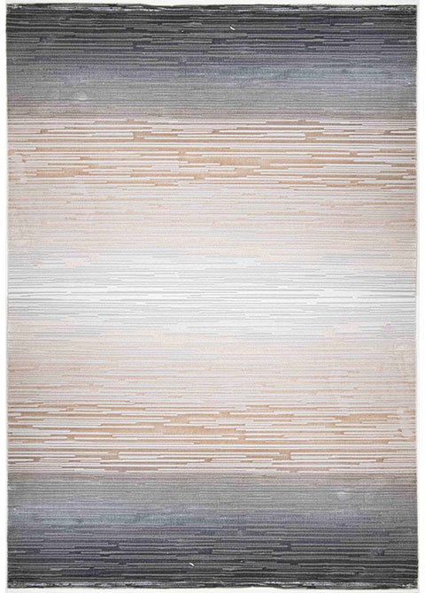 Tapete Moderno Neutro con Diseño Lineal en Gris