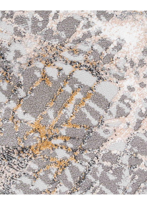 Tapete Moderno Gris con Diseño Abstracto en Blanco - Vista alternativa