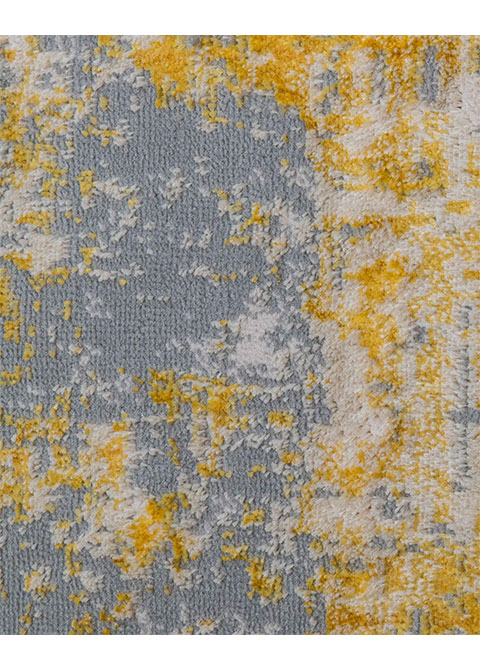 Tapete Moderno Gris con Diseño Abstracto en Dorado - Vista alternativa