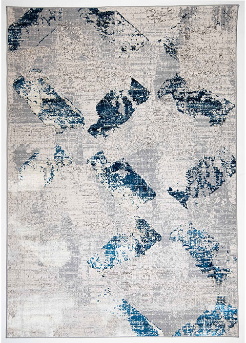 Tapete Moderno Gris con Diseño Abstracto en Azul