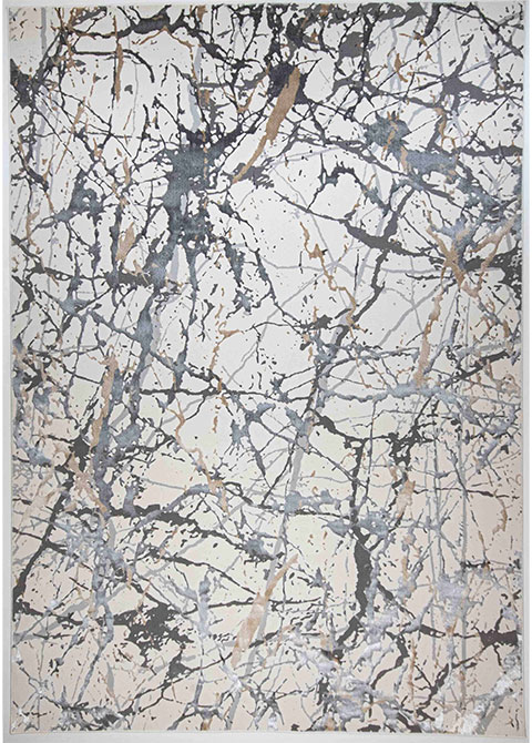 Tapete Moderno Neutro con Diseño Abstracto en Gris Oscuro y Dorado