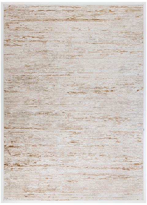 Tapete Moderno Neutro con Diseño Abstracto en Dorado Colección FIORA
