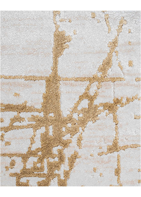 Tapete Moderno Neutro con Diseño Abstracto en Dorado Colección Fiora - Vista alternativa