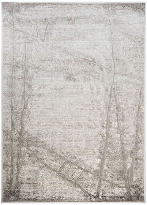 Tapete Moderno Neutro con Diseño Lineal en Gris, Colección FIORA