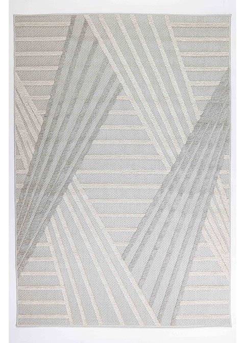 Tapete Moderno Gris con Diseño Geométrico en Neutro, Colección FORZA