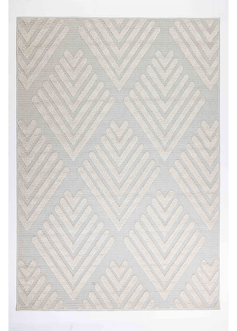 Tapete Moderno Azul con Diseño Geométrico en Neutro Forza