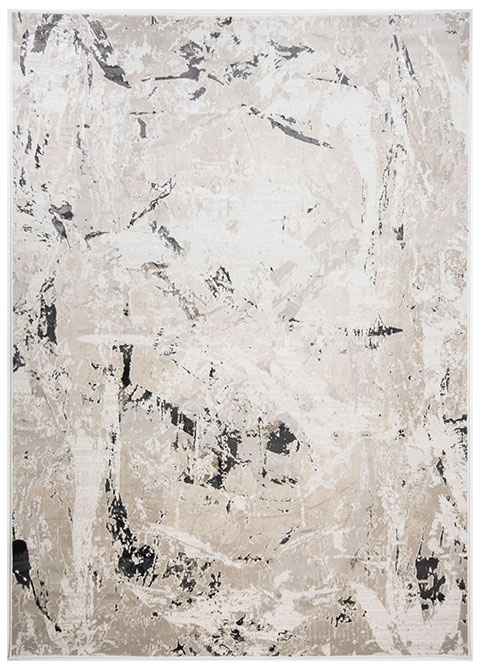 Tapete Moderno Neutro con Diseño Abstracto en Gris Oscuro Colección GAMZE