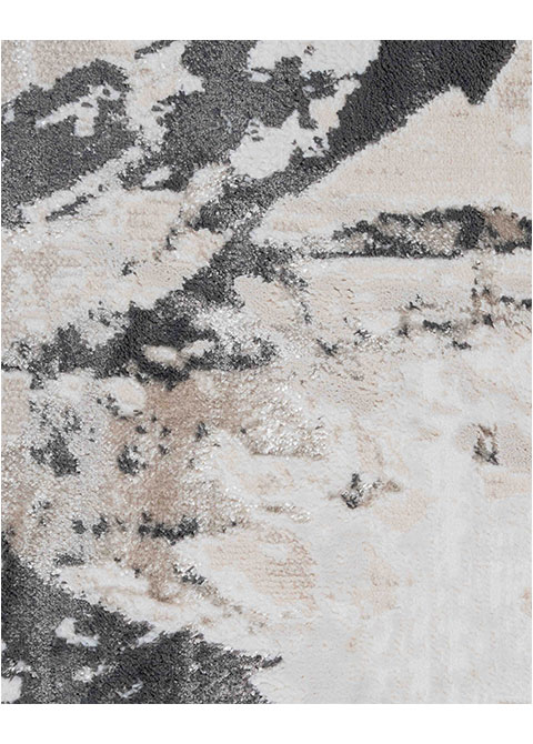 Tapete Moderno Neutro con Diseño Abstracto en Gris Oscuro Colección GAMZE - Vista alternativa