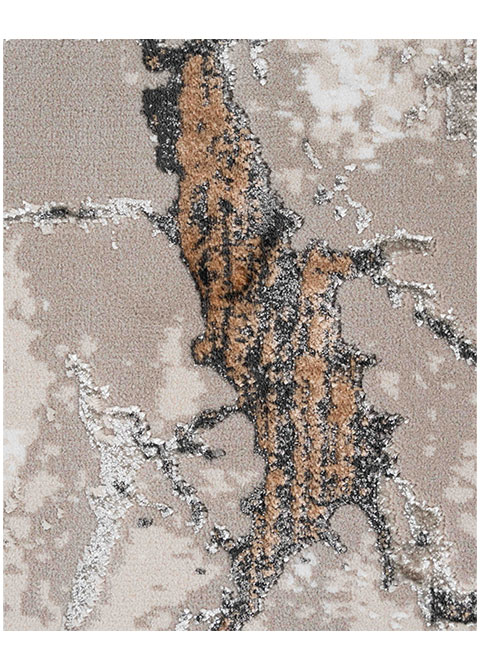 Tapete Moderno Beige con Diseño Abstracto en Gris Oscuro Colección GAMZE - Vista alternativa