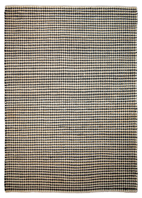 Tapete Moderno Beige con Diseño de Puntos en Gris Oscuro