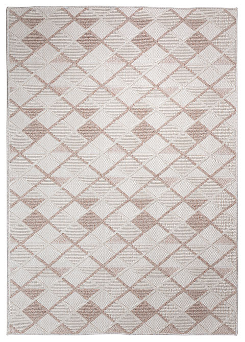 Tapete Geométrico Neutro con Diseño Diamante en Bronce