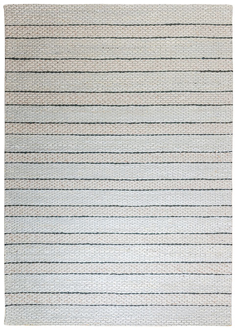 Tapete Moderno Beige con Diseño a Rayas en Gris Oscuro JAYA