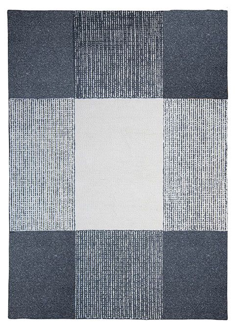 Tapete Moderno Gris Oscuro con Diseño a Cuadros en Neutro