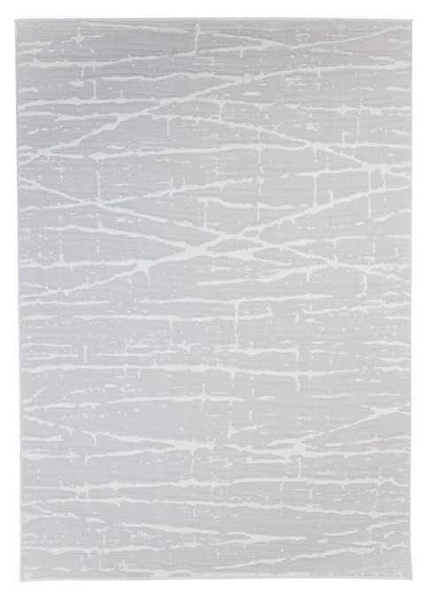 Tapete Moderno Gris con Diseño Abstracto en Blanco, Colección KIANA