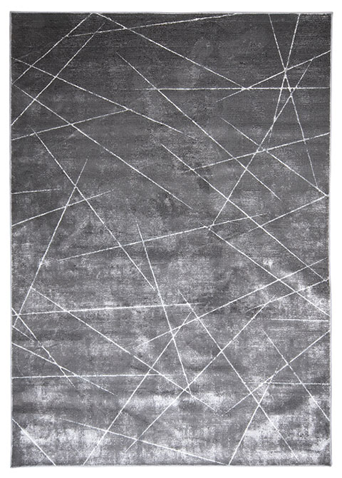 Tapete Moderno Gris con Diseño Lineal en Blanco Colección LIVENZA