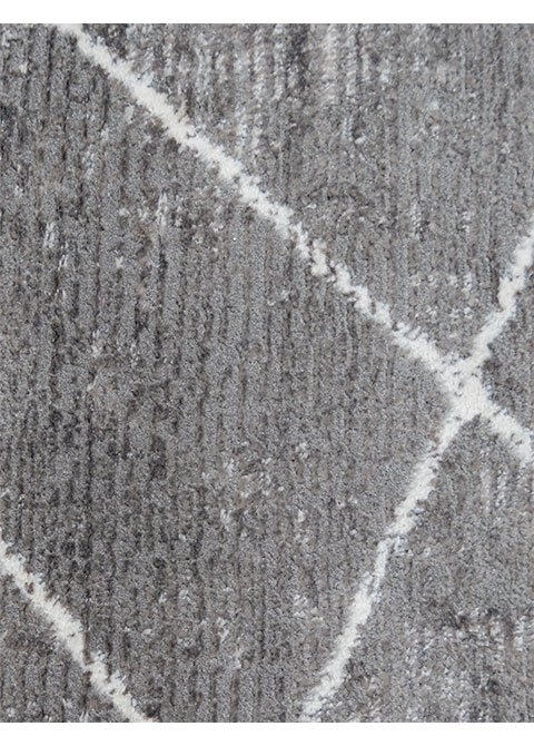 Tapete Moderno Gris con Diseño Lineal en Blanco Colección LIVENZA - Vista alternativa