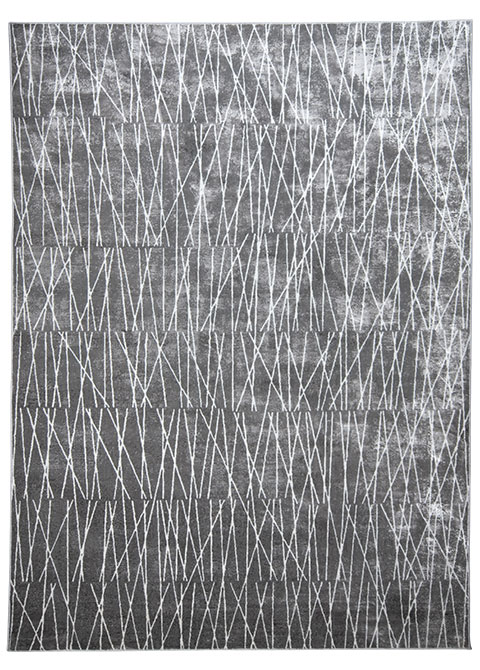 Tapete Moderno Gris con Diseño de Líneas en Plata Colección Livenza