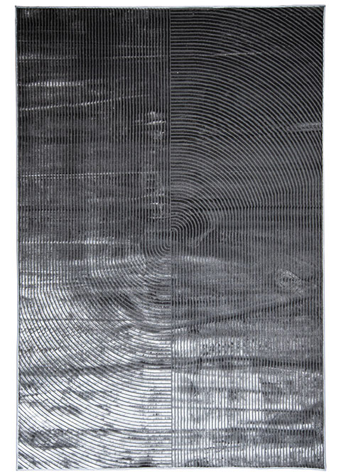 Tapete Moderno Gris con Diseño Geométrico Lineal en Gris Oscuro LIVENZA