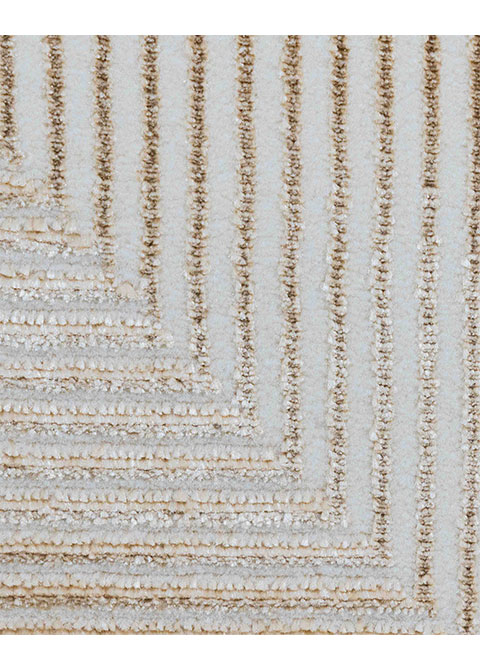 Tapete Moderno Neutro con Diseño Geométrico en Dorado, Colección LIVIA - Vista alternativa