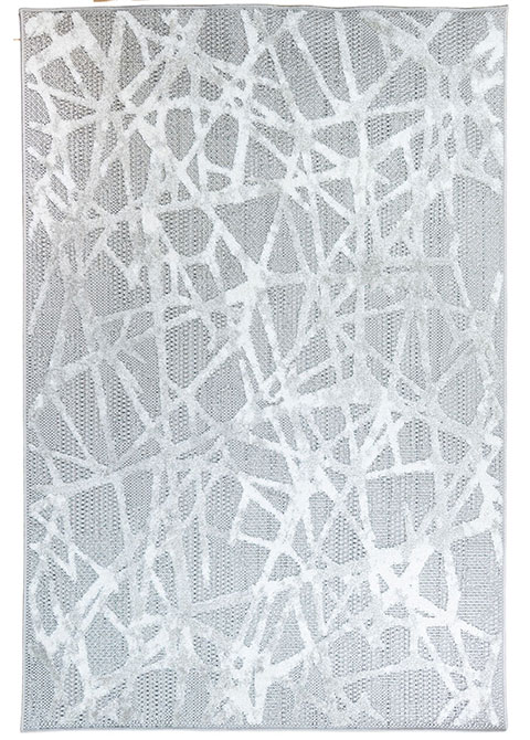 Tapete Moderno Gris con Diseño Abstracto en Plata