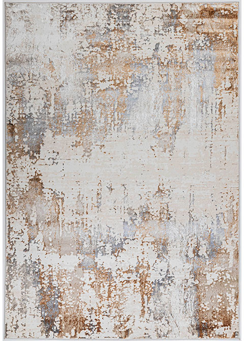 Tapete Moderno Neutro con Diseño Abstracto en Bronce y Gris, Colección MELET