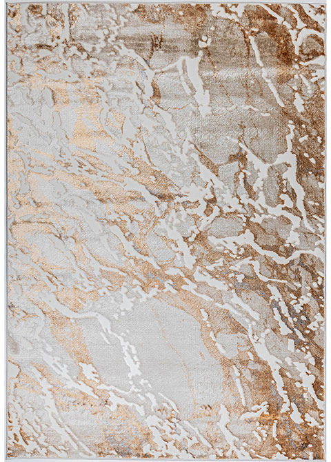 Tapete Moderno Neutro con Diseño Abstracto en Dorado