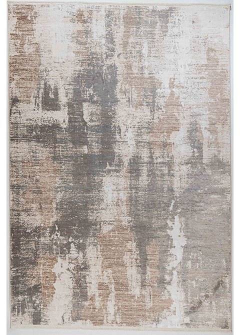 Tapete Moderno Neutro con Diseño Abstracto en Cafe, Colección MINORI