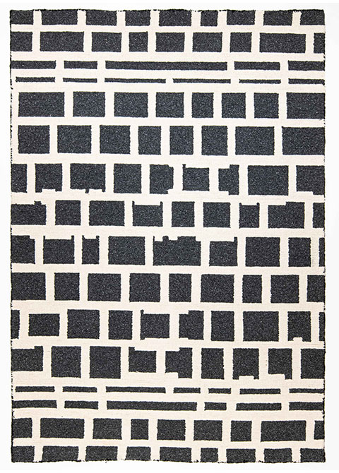 Tapete Moderno Neutro con Diseño Geométrico en Gris Oscuro MYRA