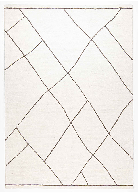 Tapete Moderno Neutro con Diseño Geométrico en Cafe Colección MYRA